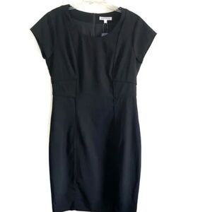 New DownEast Chic Sheath Dress Small Black Pockets Zipper